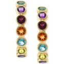 Multi-Gemstone Small Hoop Earrings (1-3/4 ct.) in 14k Gold-Plated Sterling Silver, 0.83