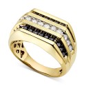 Men's White and Black Diamond (1 ct.) Ring