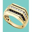 Men's White and Black Diamond (1 ct.) Ring