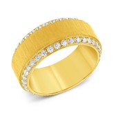 Men's Cubic Zirconia Textured Band in Yellow Ion-Plated Stainless Steel Men's Cubic Zirconia...