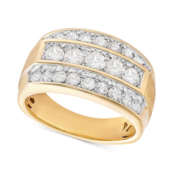 Men's Diamond Linear Cluster Ring (2 ct.) in 10k Gold