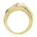 Diamond Baguette & Round Open Crossover Ring (1/2 ct.) in 14k Gold