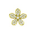 Cubic Zirconia Flower Stud Earrings in 14k Gold-Plated Sterling Silver