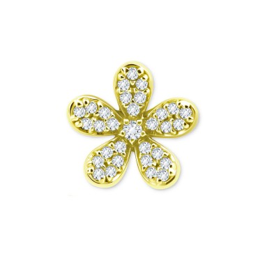Cubic Zirconia Flower Stud Earrings in 14k Gold-Plated Sterling Silver Cubic Zirconia Flowe...