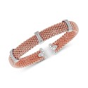 Diamond Mesh-Look Station Bangle Bracelet (1/4 ct.) & 14k Rose Gold-Plated Sterling Silver